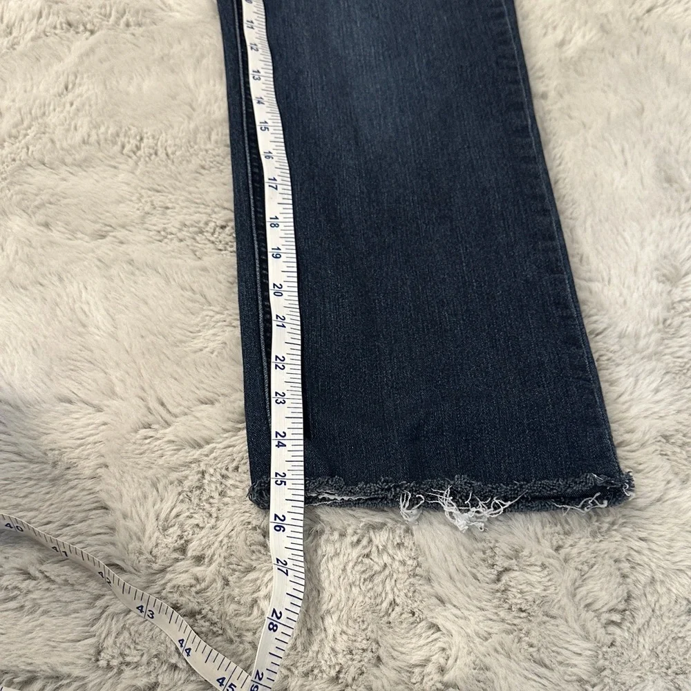 Democracy Ab Solution Crop Jeans Dark Wash Fray Hem Size 6 Sculpt Stretch - Picture 10 of 10